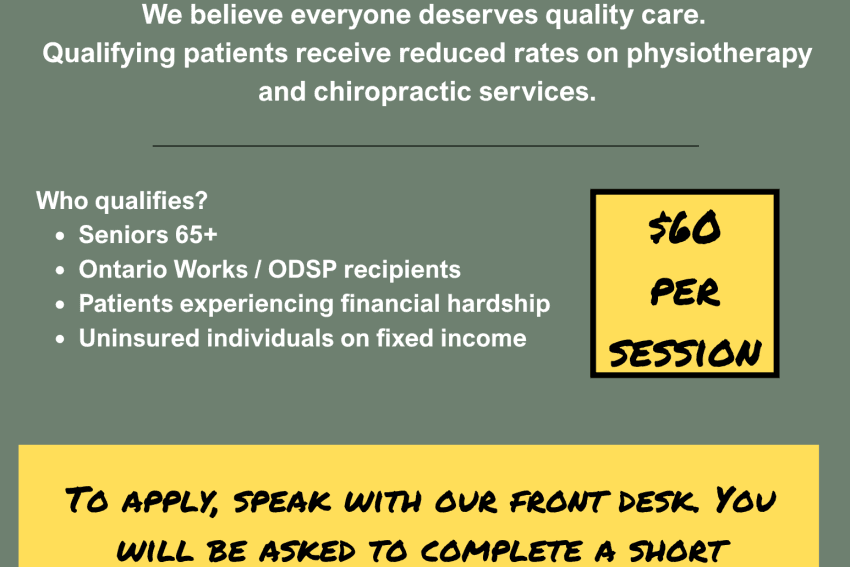 Senior & Compassion Rate Program – MHP Spine & Wellness Centre
